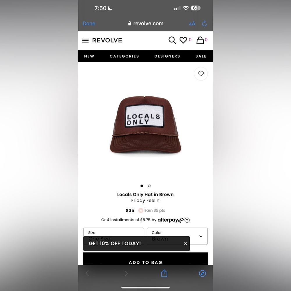 SOLD Revolve Hat